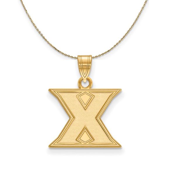 14k Yellow Gold Xavier U. Small Initial X Necklace - 16 Inch - Picture 1 of 7